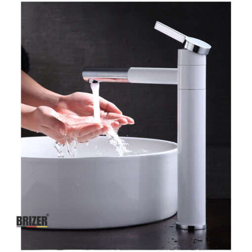 Vòi Lavabo Nóng Lạnh Sơn TĐ Trắng 3 Tấc Brizer BZ4429