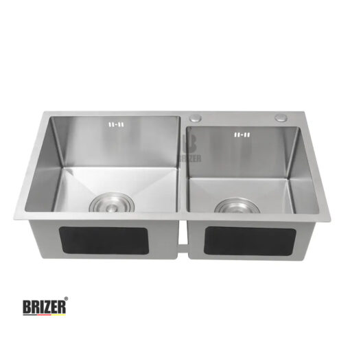 Chậu rửa chén không sơn 2 hộc lệch inox 304 Brizer BZ8245L