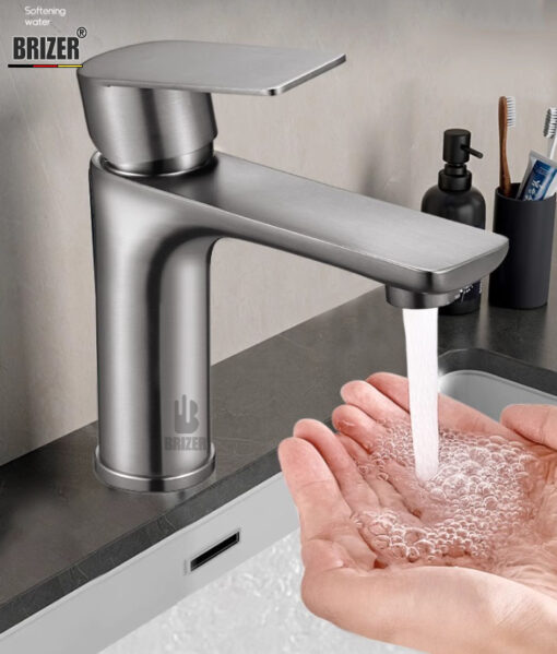 Vòi Lavabo Nóng Lạnh Mạ TiTan Xám Brizer BZ4476