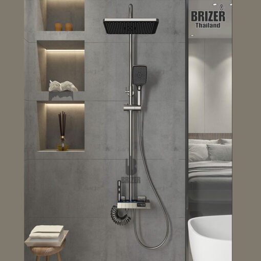 Sen Cây Dạng Phím Đồng Phủ PVD Xám Led Brizer BZ6051-2