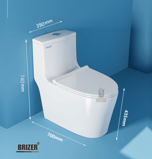 Bàn Cầu Một Khối BRIZER Công Nghệ Xã Xoáy Super Vortex BZ8919