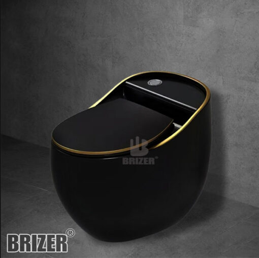Bàn Cầu Một Khối BRIZER Trứng Đen Công Nghệ Xã Xoáy Super Vortex BZ8924