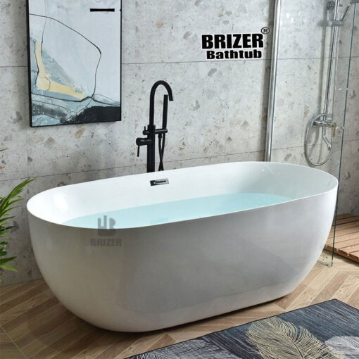Bồn Tắm Nằm Độc Lập Mẫu Bầu Dục Thành Mỏng Acrylic Brizer BZ-1209