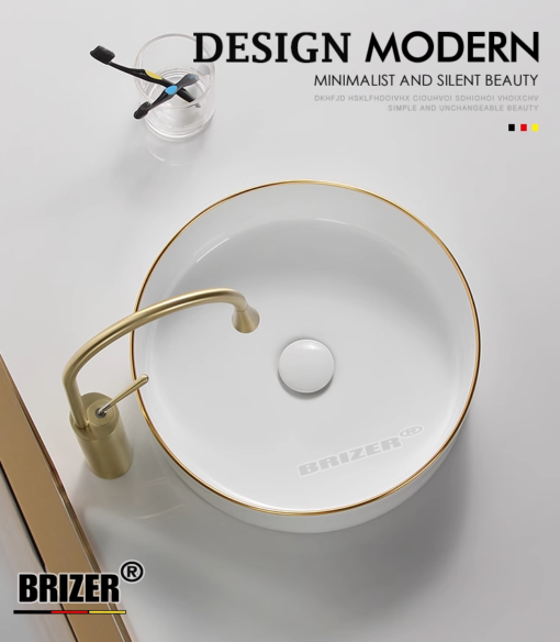 Chậu Lavabo Rửa Mặt Đặt Bàn Brizer BZ8408