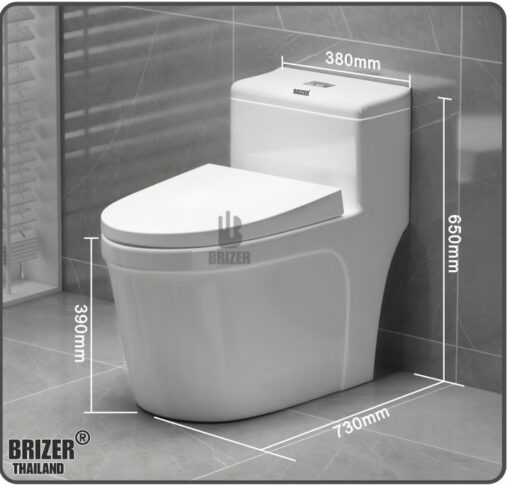 Bàn Cầu Một Khối BRIZER Công Nghệ Xã Xoáy Super Vortex BZ8905