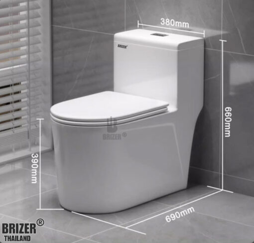 Bàn Cầu Một Khối BRIZER Công Nghệ Xã Xoáy Super Vortex BZ8911
