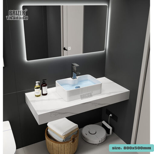 Kệ Bàn Đá Trắng Chống Trầy Cho Lavabo Đặt Bàn Brizer BZ-503