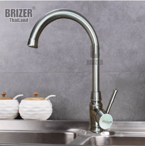 Vòi Rửa Chén Nóng Lạnh Inox 304 Mẫu Thân Trúc Brizer BZ2008