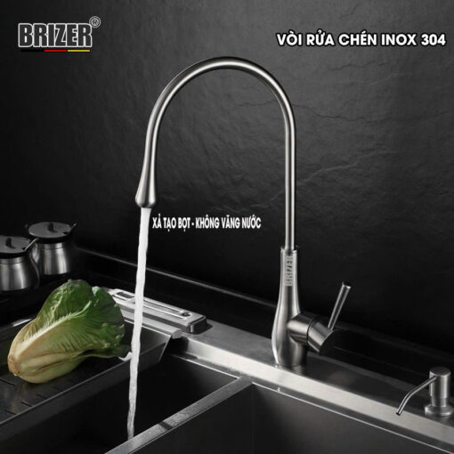 Vòi Rửa Chén Nóng Lạnh Inox SUS304  Brizer BZ2010