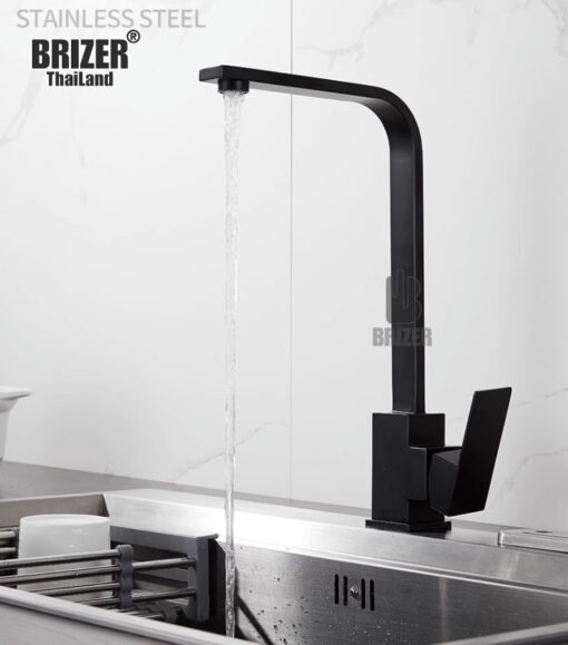 Vòi Rửa Chén Nóng Lạnh Vuông Đen Sơn TĐ Brizer BZ1007