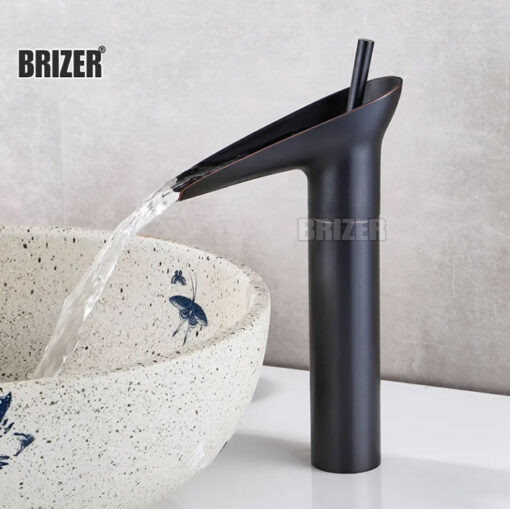 Vòi Lavabo Nóng Lạnh 3 Tấc Đen Brizer BZ4424