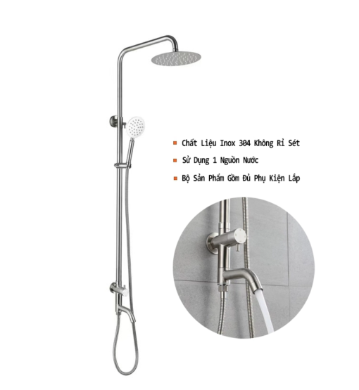 Sen Cây Tắm Đứng Nước Lạnh Inox 304 Brizer