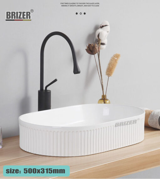 Chậu Lavabo Rửa Mặt Đặt Bàn Brizer BZ8434