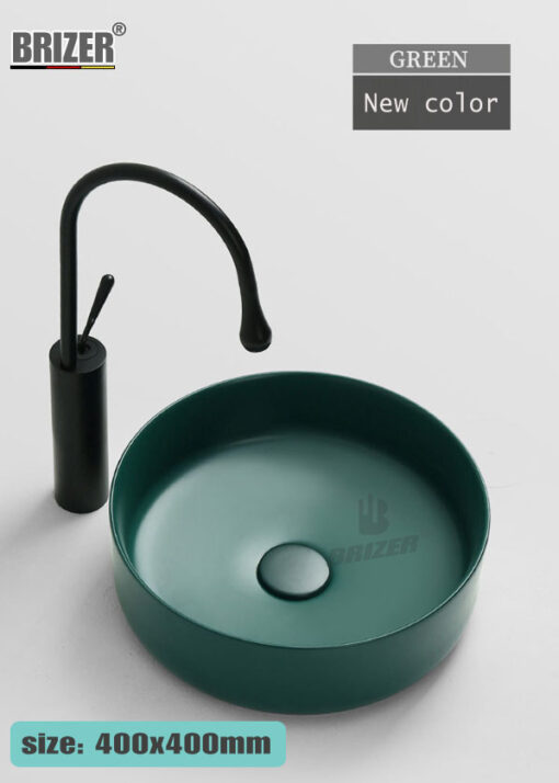 Chậu Lavabo Rửa Mặt Đặt Bàn Xanh Brizer BZ8432