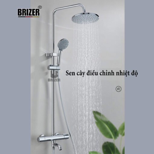 Sen Tắm Đứng Điều Chỉnh Nhiệt Độ Đồng Mạ Crom Cao Cấp Brizer BZ6017