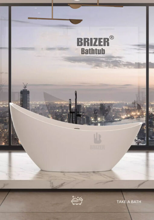 Bồn Tắm Nằm Trăng Khuyết Acrylic Cao Cấp Brizer BZ-1203
