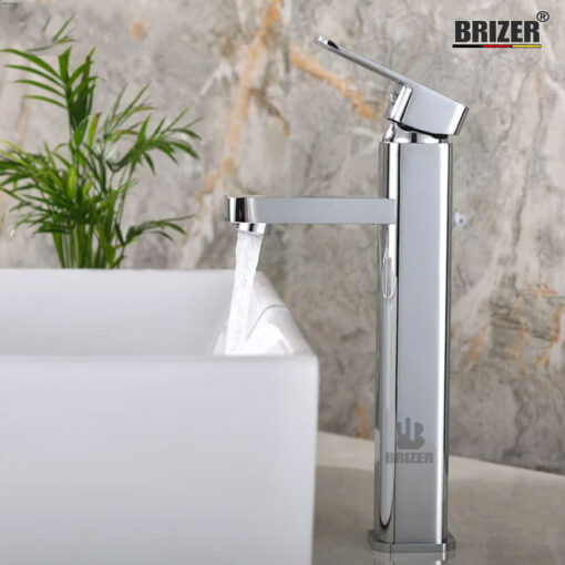 Vòi Lavabo Nóng Lạnh Vuông Mạ Crom  30cm Brizer BZ4433