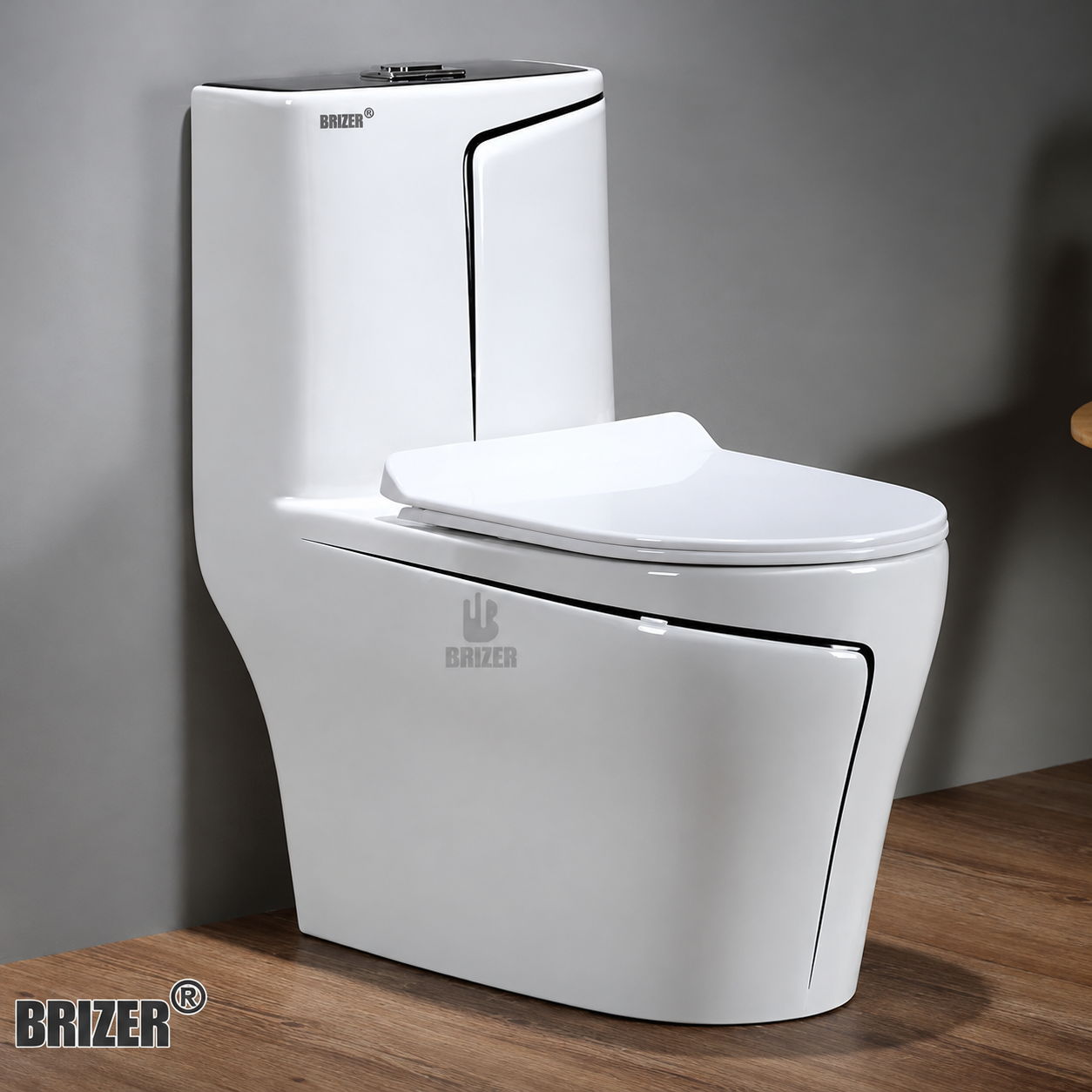 Bàn Cầu Một Khối BRIZER Công Nghệ Xã Xoáy Super Vortex BZ8030