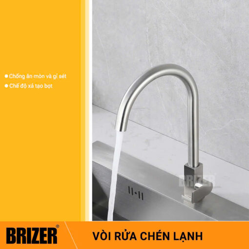 Vòi Rửa Chén Lạnh Inox 304 Brizer BZ2027 - Hình ảnh 3