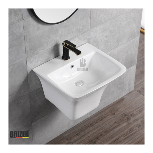 Chậu Lavabo Treo Tường Vuông Liền Khối Brizer BZ715