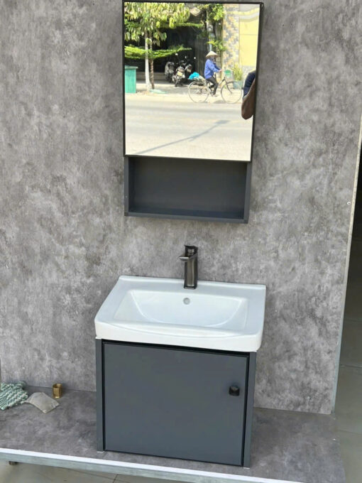 Tủ Lavabo Nhôm Kèm Tủ Gương Brizer BZ502
