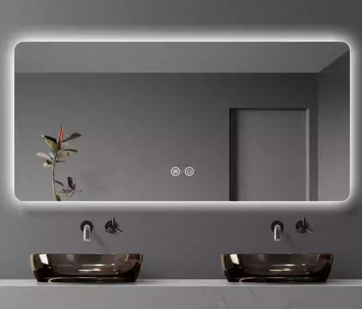 Gương Đèn Led Hắt Sau Cảm Ứng Treo Ngang KT 60x80cm