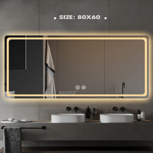 Gương Đèn Led Cảm Ứng Treo Ngang KT 60x80cm BZGL-12