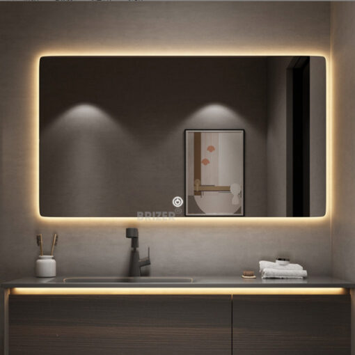 Gương Đèn Led Vàng Hắt Sau Cảm Ứng KT 60x80cm BZGL11