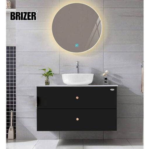 Tủ Lavabo Nhựa PVC Bàn Đá Lavabo Đặt Bàn Kèm Gương Led Brizer BZ827 - Hình ảnh 3