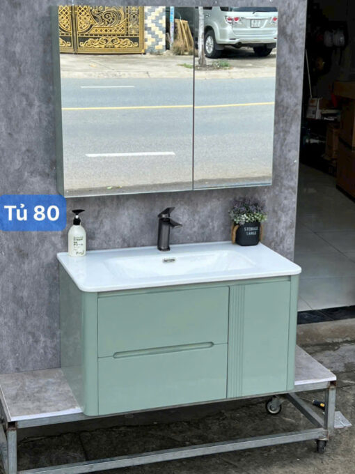 Tủ Lavabo Nhựa PVC Màu Xanh Brizer BZT830