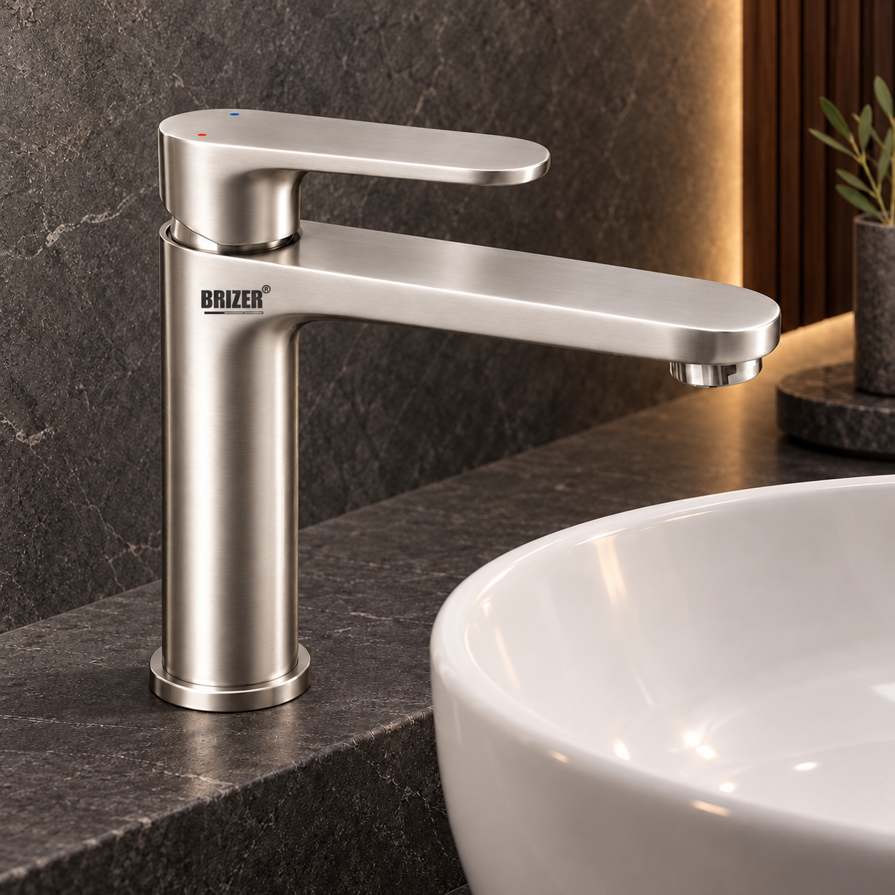 Vòi Lavabo Inox 304 Nóng Lạnh Brizer BZ4481